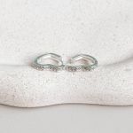 Argola Click Coração Cristal Paty P Prata 925 