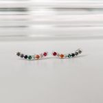 Brinco Palito Colorido Prata 925 