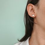 Brinco Coração Estrela Prata 925 