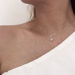 Colar Ponto De Luz Cristal 6 mm Prata 925