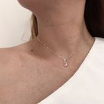 Colar Solitario Rosa 6 mm Prata 925