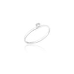 Anel Solitario Cristal Fino Prata 925