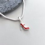 Berloque Salto Vermelho Prata 925