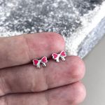 Brinco Laço Rosa Prata 925