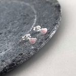 Brinco Coração Rosa Prata 925 