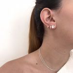 Brinco Solitario Coração Cristal 8 mm Prata 925