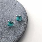 Brinco Solitario Turmalina 8 mm Prata 925