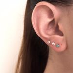 Brinco Carre Verde Turmalina 3mm Prata 925
