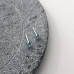 Brinco Carre Verde Turmalina 3mm Prata 925