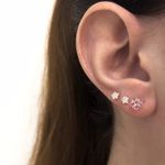 Brinco Carre Rosa 5mm Prata 925