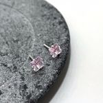 Brinco Carre Rosa 5mm Prata 925