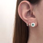 Conjunto Redondo Cravejado Turmalina Prata 925