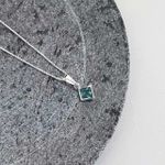 Colar Carre Turmalina 5mm Prata 925