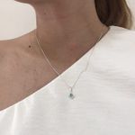 Colar Carre Turmalina 5mm Prata 925