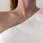 Colar Coração Rosa 6mm Prata 925
