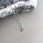 Colar Laço Rosa Prata 925 