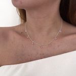 Choker Gota Rosa Prata 925