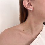 Conjunto Coração Cravejado Cristal Prata 925