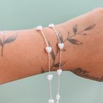 Pulseira Coração Perolado Prata 925