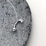 Piercing Umbigo Cristal Carre Prata 925