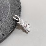 Pingente Gato Cravejado Rosa Prata 925