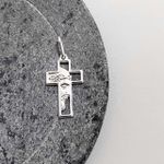 Pingente Face De Cristo Cruz Prata 925