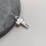 Pingente Face De Cristo Cruz Prata 925