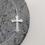 Pingente Cruz Cristo Trabalhada Prata 925