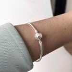 Pulseira Para Berloque Fecho Redondo Prata 925
