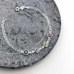 Pulseira Olho Grego Colorido Prata 925