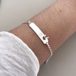 Pulseira Placa Infantil Coroa Em Prata 925