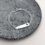 Pulseira Placa Infantil Coroa Em Prata 925