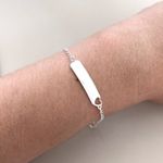 Pulseira Placa Infantil Coração Em Prata 925