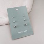 Trio Bolinha Prata 925