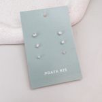 Trio Cristal Prata 925