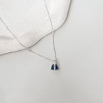 Colar Nossa Senhora Pedra Zircônia Azul Prata 925