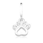 Berloque Pata De Cachorro Cristal Prata 925