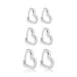 Trio Argola Click Coração Prata 925 