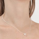 Colar Coração Ponto De luz Prata 925