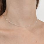 Corrente Elo Coração 45 cm Prata 925