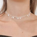 Choker folhas solta Prata 925