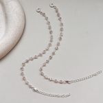 Pulseira Cristal Rosa Prata 925