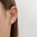 Conjunto Coração Cravejado Prata 925