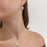 Conjunto Perolas Prata 925