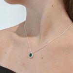 Conjunto Cravejado Verde Esmeralda Prata 925