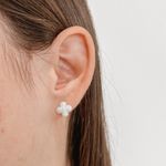 Conjunto Trevo Cravejado Prata 925