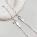 Pulseira Plaquinha Infantil com pingente Pedra Zirconia Prata 925