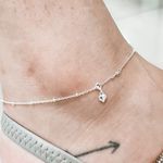 Tornozeleira shain coração Prata 925