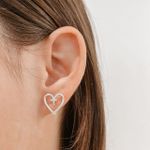 Brinco Coração vazado Prata 925