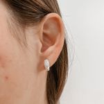 Brinco Argola Click Cravejada Prata 925